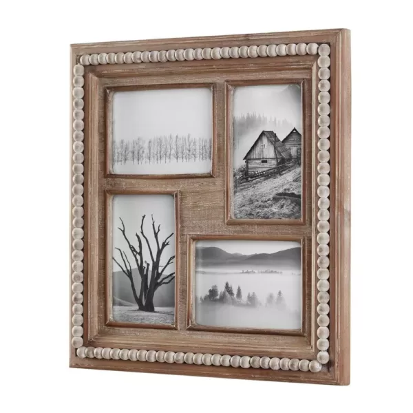 Home Decorators Collection 4" x 6" Natural Beaded Wood 4-Opening Picture Frame