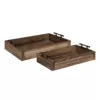 Kate and Laurel Bayport Brown Decorative Tray (Set of 2)