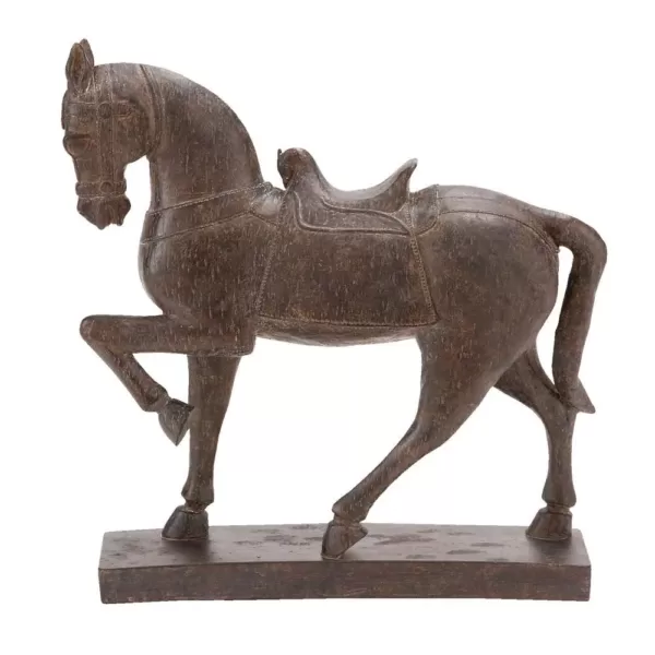 LITTON LANE 15 in. x 4 in. Decorative Horse Sculpture in Colored Polystone