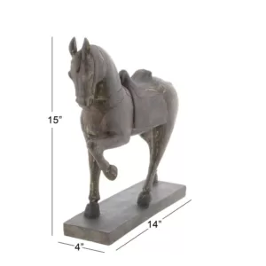 LITTON LANE 15 in. x 4 in. Decorative Horse Sculpture in Colored Polystone