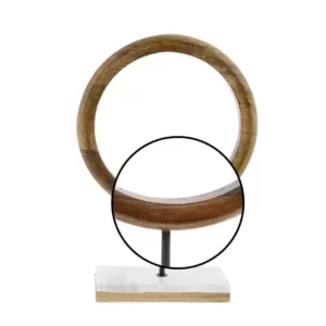 LITTON LANE 17 in. x 11 in. Modern Ring Centerpiece Sculpture in Stained Brown