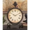 LITTON LANE 17 in. x 11 in. Round Iron Table Clock