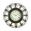 LITTON LANE 38 in. Traditional Fleur-De-Lis Iron Wall Clock