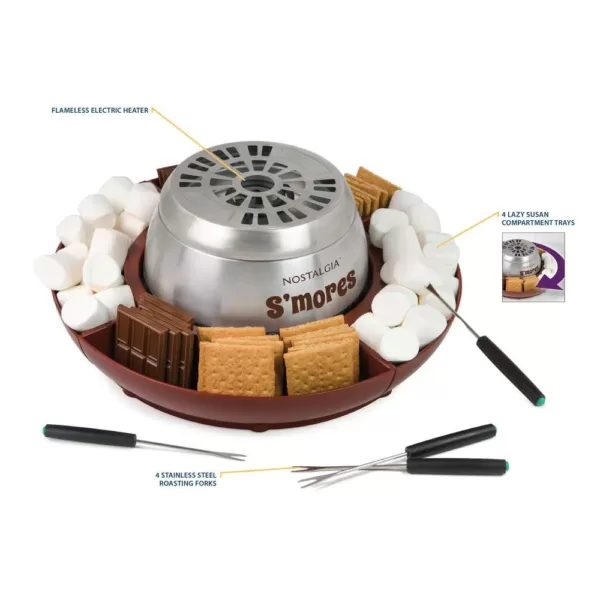 Nostalgia Brown Stainless Steel Electric S'mores Maker