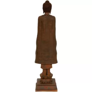 Oriental Furniture Oriental Furniture 21 in. Standing Semui-in Rust Patina Buddha Decorative Statue