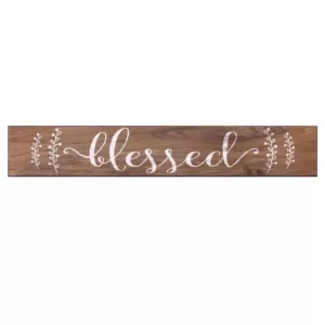 Pinnacle 6 in. x 36 in. Blessed Rustic Wood Wall Art