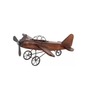 LITTON LANE Vintage Plane Wood and Metal Decor