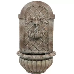 Sunnydaze Decor Venetian Florentine Stone Electric Powered Outdoor Wall Fountain