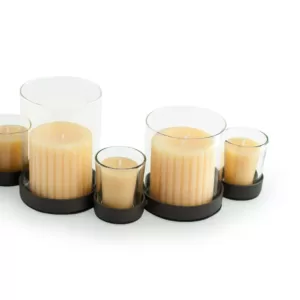 DANYA B Bubbles Rust Multiple Hurricane Candle Holder for 7 Candles