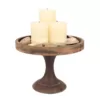 Stonebriar Collection 9 in. H Rustic Wooden Pedestal Tray