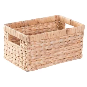 Vintiquewise Natural Water Hyacinth Rectangular Storage Bin Basket