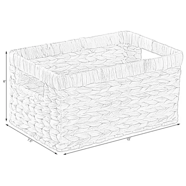 Vintiquewise Natural Water Hyacinth Rectangular Storage Bin Basket