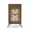 Zentique Wooden Rectangular Table Clock on Metal Legs