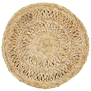 LR Resources 15 in. Natural Jute LR12027-NAT15 Natural Placemat (Set of 2)