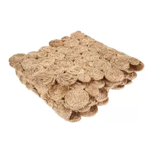 LR Resources Natural Jute LR12028-NAT1468 1 ft. 4 in. x 6 ft. 8 in. Indoor Rectangle Natural Table Runner