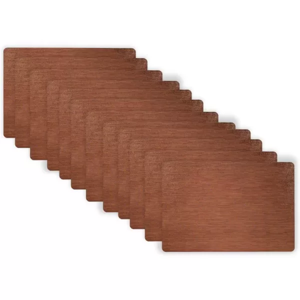 RITZ 19 in. x 13 in. Copper Metallic Stitched PVC Placemats (Set of 12)