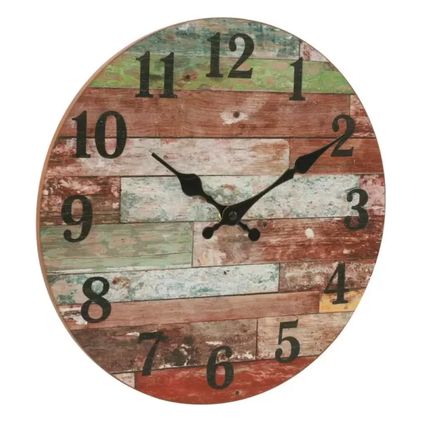 Stonebriar Collection Farmhouse Worn Wood Wall Clock