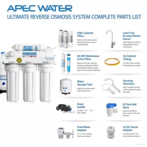 APEC Water Systems Ultimate Premium Quality Fast Flow 90 GPD Under-Sink Reverse Osmosis Drinking Water Filter System