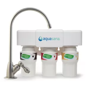 Aquasana 3-Stage under Counter Water Filtration System with Faucet in Brushed Nickel