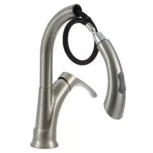 Glacier Bay Ginger Single-Handle Pull-Down Sprayer Kitchen Faucet in Brushed Nickel