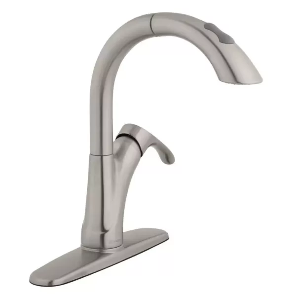 Glacier Bay Ginger Single-Handle Pull-Down Sprayer Kitchen Faucet in Brushed Nickel