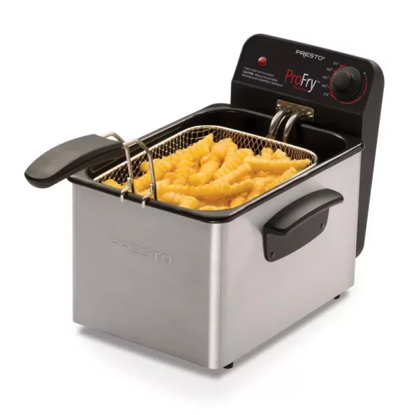 Presto Professional 3.2 Qt. Stainless Steel Deep Fryer with Fry Basket