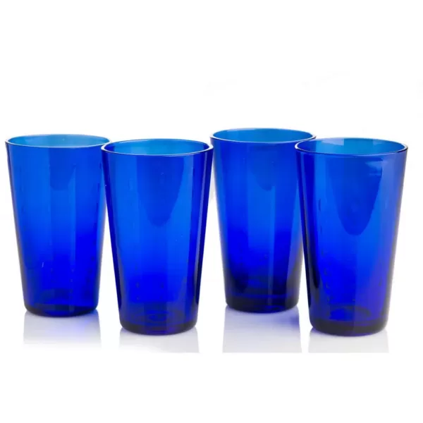 Abigails Blue Rain Drop Highball Glass (Set of 4)