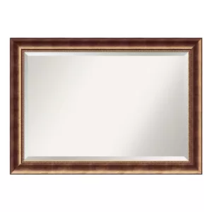 Amanti Art Manhattan 42 in. W x 30 in. H Framed Rectangular Beveled Edge Bathroom Vanity Mirror in Burnished Bronze