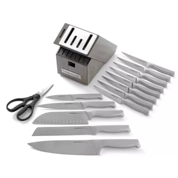 Calphalon Classic 15-Piece Self-Sharpening Stainless Steel Cutlery Knife and Block Set with Sharp in Technology