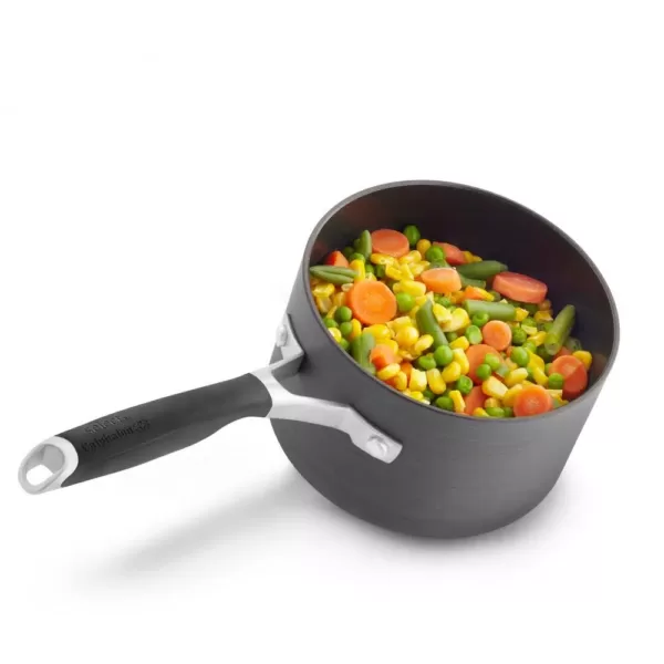 Calphalon Select 1.5 qt. Hard-Anodized Aluminum Nonstick Sauce Pan in Black with Glass Lid