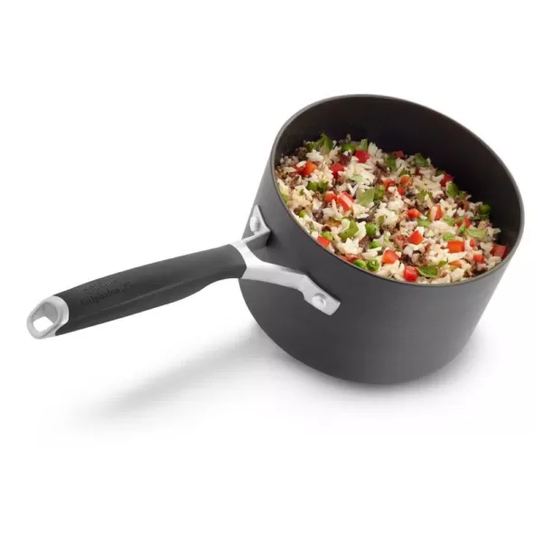 Calphalon Select 2.5 qt. Hard-Anodized Aluminum Nonstick Sauce Pan in Black with Glass Lid