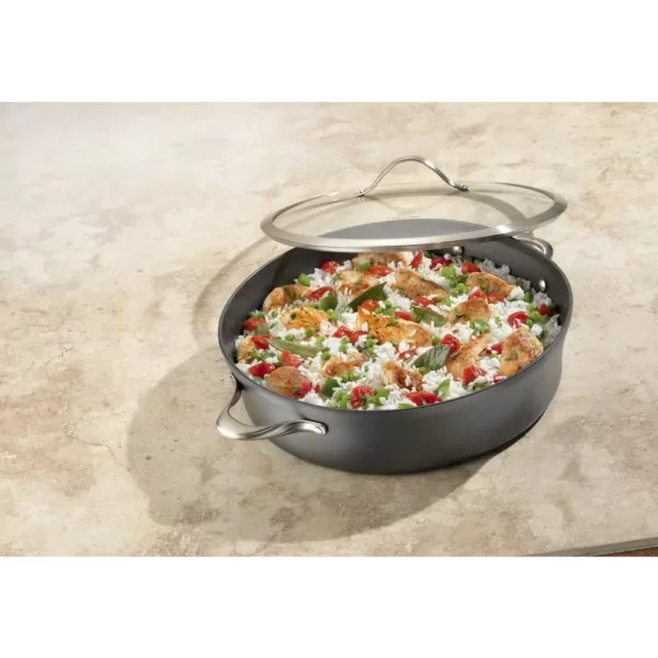 Calphalon Contemporary 7 qt. Aluminum Nonstick Saute Pan in Black with Glass Lid