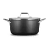 Calphalon Premier 6 qt. Hard-Anodized Aluminum Nonstick Stock Pot in Black with Glass Lid