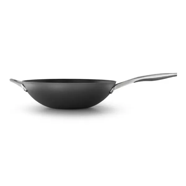 Calphalon Premier Large 13 in. Hard-Anodized Nonstick Flat Bottom Wok