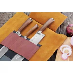 Cangshan H1 Series 4-Piece Leather Roll Knife Set