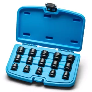 Capri Tools 1/2 in. Drive Metric Stubby Impact Socket Set, Metric (15-Piece)