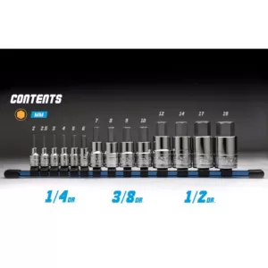 Capri Tools Metric Hex Bit Socket Set (14-Piece)