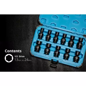 Capri Tools 1/2 in. Drive Metric Universal Impact Socket Set (11-Piece)