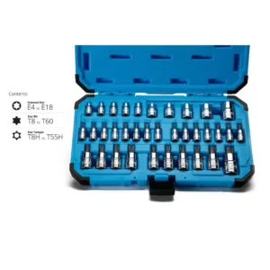 Capri Tools Torx and E-Torx Bit Socket Set (35-Piece)