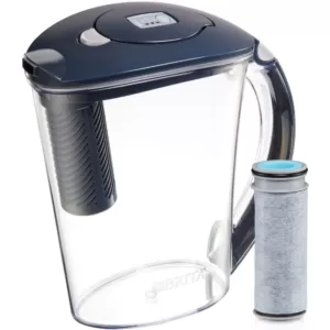 Brita Stream Rapids 10-Cup Filter as You Pour Water Filter Pitcher in Carbon Gray, BPA Free