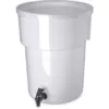 Carlisle 5 gal. Polyethylene Round Beverage Dispenser with Lid and Faucet in White