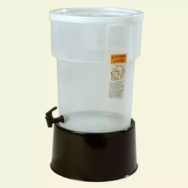 Carlisle 5 gal. Polypropylene Round Beverage Dispenser with Base in Translucent Reservoir and Black Base