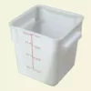 Carlisle 8 qt. Polyethylene Square Food Storage Container in White, Lid not Included (Case of 6)