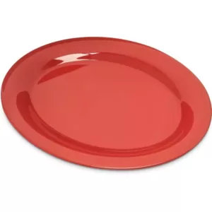 Carlisle Durus 12 in. x 9 in. Sunset Orange Melamine Oval Platter Tray (12-Pack)