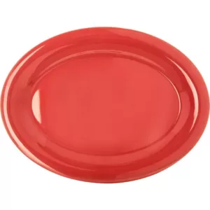 Carlisle Durus 12 in. x 9 in. Sunset Orange Melamine Oval Platter Tray (12-Pack)