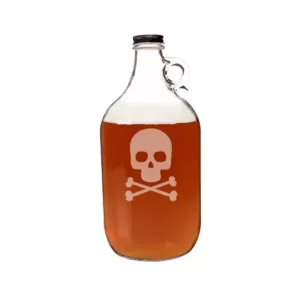 Cathy's Concepts 10.44 in. Skull and Crossbones Halloween Craft Beer Growler