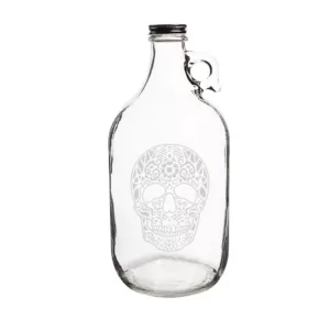 Cathy's Concepts 10.44 in. Sugar Skull 64 oz. Halloween Craft Beer Growler