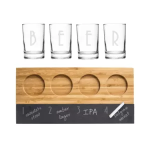 Cathy's Concepts 5.5 oz. Bamboo and Slate Craft Beer Tasting Flight