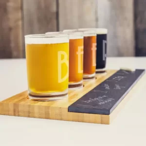 Cathy's Concepts 5.5 oz. Bamboo and Slate Craft Beer Tasting Flight