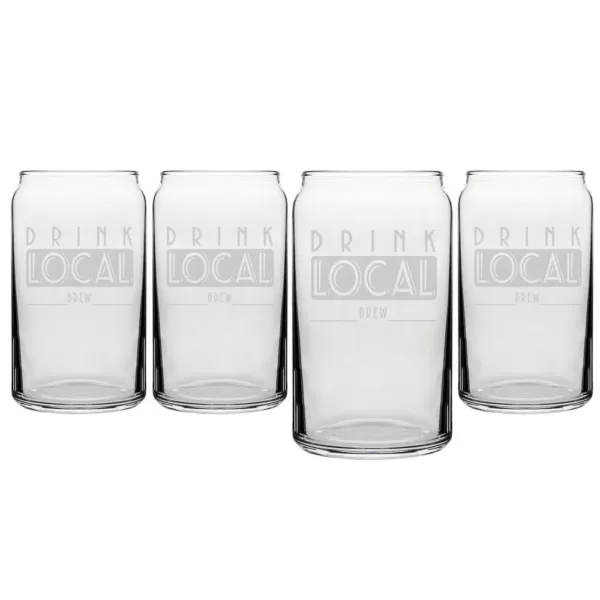 Cathy's Concepts "Drink Local" 16 oz. Craft Beer Can Glasses